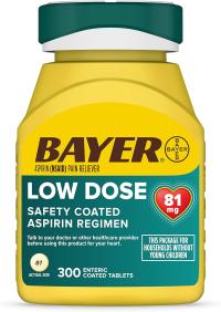 Bayer Aspirin Low Dose США безопасный прием аспирина 81мг 300 таблеток